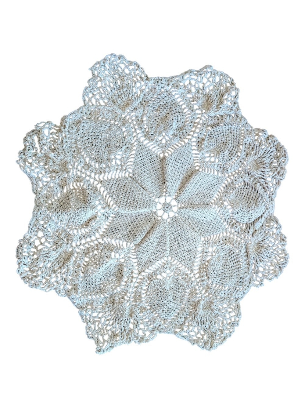 Handmade Cream Crochet Doily Decorative Table Accent
